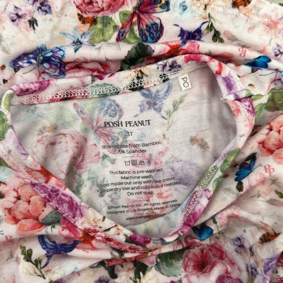 Posh Peanut Pink Vivienne Ruffled Cap Sleeve Peplum Legging Set 3T - Picture 3 of 3